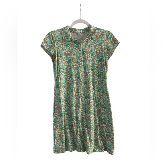 Lacoste Green and Pink Floral Dress - Size 38 - Picture 1 of 5